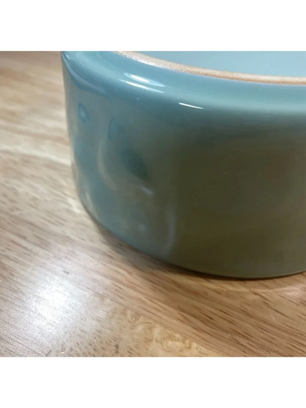 Celadon Green 3D Raised Paw Print Ceramic Dog Bowl Feeding Dish Heavy